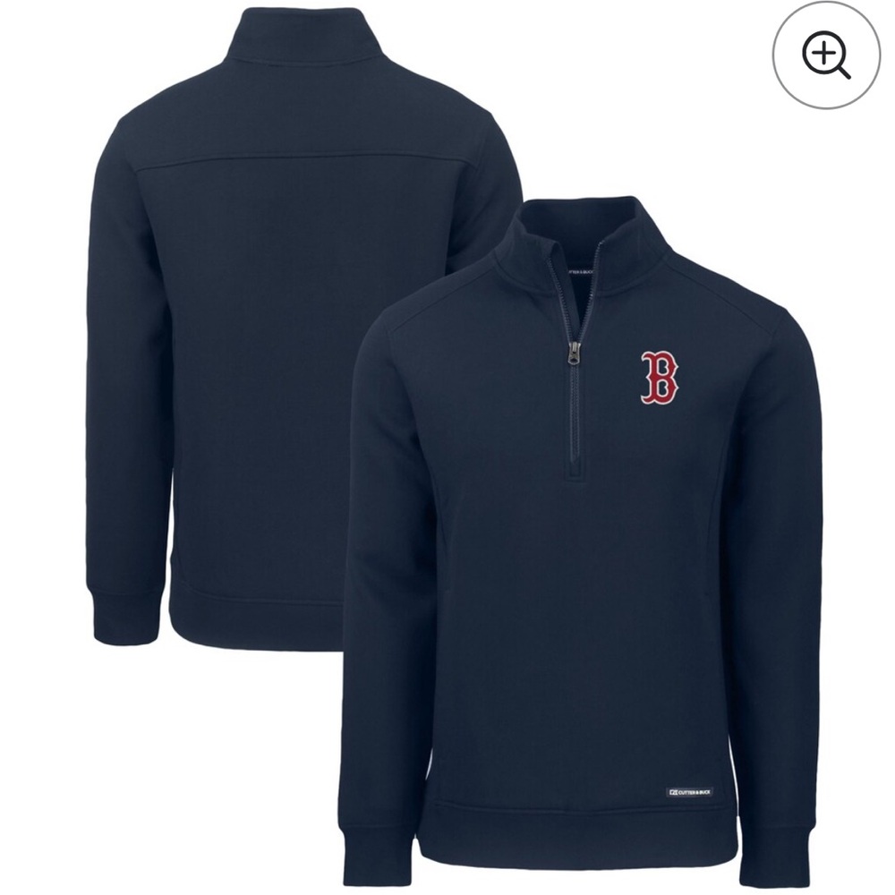 Boston Red Sox '47 Brand Logo quarter zip pullover hoodie Men's Small